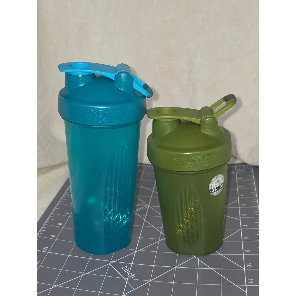 Blender Bottle Classic Shaker Cup Set Teal 28oz and Olive Green 20oz BPA Free